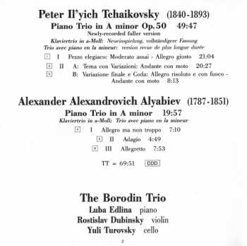 CD Pyotr Ilyich Tchaikovsky: Piano Trio In A Minor Op. 50 / Piano Trio in A Minor