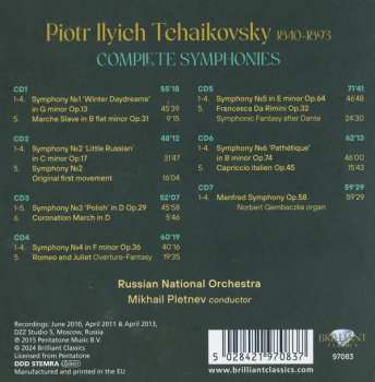 7CD/Coffret Pyotr Ilyich Tchaikovsky: Complete Symphonies