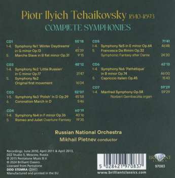 7CD/Coffret Pyotr Ilyich Tchaikovsky: Complete Symphonies