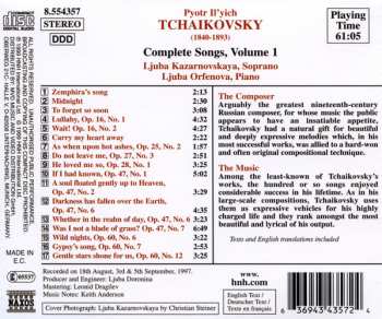 CD Pyotr Ilyich Tchaikovsky: Tchaikovsky: Complete Songs Vol. 1