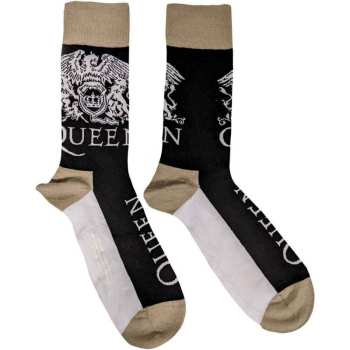 Marchandises Queen: Queen Unisex Ankle Socks: Crest & Logo (black) (uk Size 4 - 7) 36 - 42