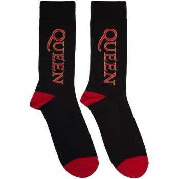 Merch Queen: Chaussettes à la cheville Red Logo Queen Vertical