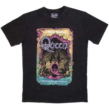 Marchandises Queen: Queen Unisex Stone Wash T-shirt: A Night At The Opera Tour '76 (small) S