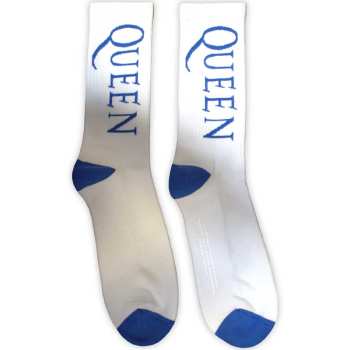 Marchandises Queen: Queen Unisex Terry Socks: Blue Logo (uk Size 7 - 11) 42 - 47