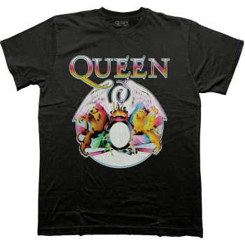 Marchandises Queen: Queen Unisex T-shirt: Multi Colour Crest (small) S