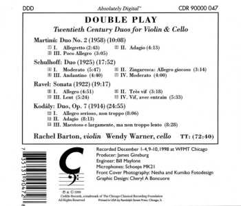 CD Bohuslav Martinů: Double Play: Twentieth Century Duos For Violin & Cello