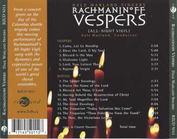 CD Sergei Vasilyevich Rachmaninoff: Vespers 