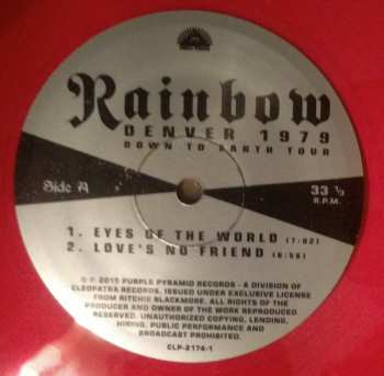 2LP Rainbow: Denver 1979 Down To Earth Tour LTD | CLR