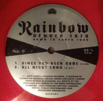 2LP Rainbow: Denver 1979 Down To Earth Tour LTD | CLR