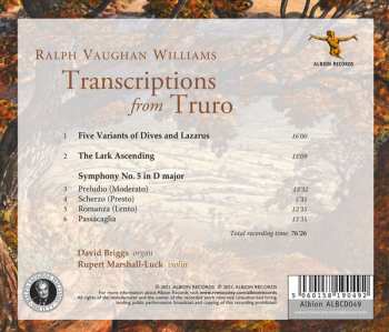 CD Ralph Vaughan Williams: Transcriptions From Truro 