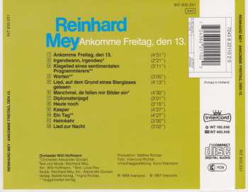 CD Reinhard Mey: Ankomme Freitag, Den 13.