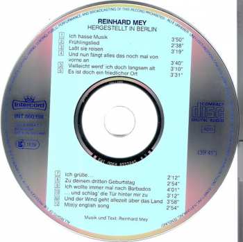 CD Reinhard Mey: Hergestellt In Berlin