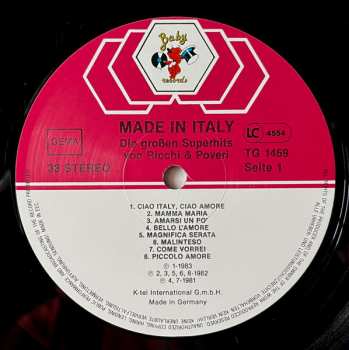 LP Ricchi E Poveri: Made In Italy - Die Großen Superhits Von Ricchi E Poveri