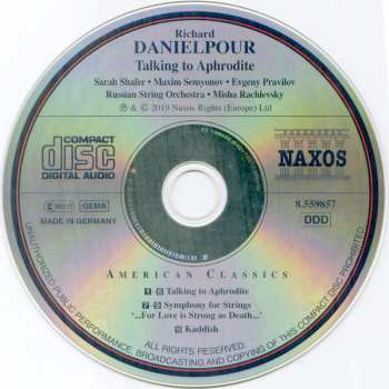 CD Richard Danielpour: Talking To Aphrodite, Symphony For Strings & Kaddish
