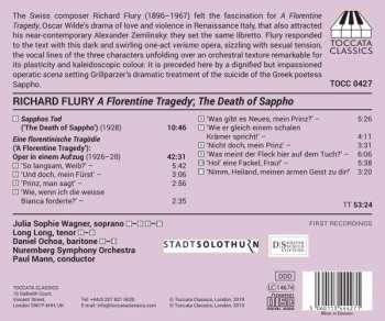 CD Paul Mann: A Florentine Tragedy: Opera In One Act; The Death Of Sappho