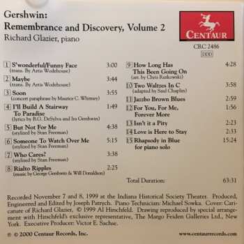 CD George Gershwin: Gershwin: Remembrance And Discovery, Volume 2