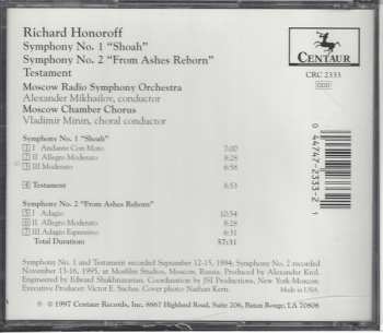 CD Большой Симфонический Оркестр Всесоюзного Радио: Symphony No. 1 • Symphony No. 2 • Testament 