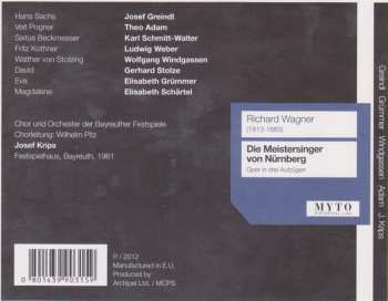 4CD/Coffret Richard Wagner: Die Meistersinger Von Nürnberg - Gesamtaufnahme Bayreuth 1961
