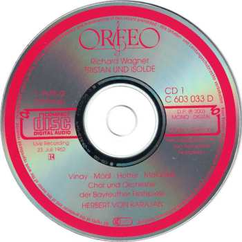 3CD/Coffret Herbert von Karajan: Tristan Und Isolde : Live Recording 23. Juli 1952