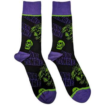 Merch Rob Zombie: Chaussettes à la cheville Skull Face Green/purple