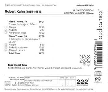 SACD Robert Kahn: Piano Trios op.19 & op.33