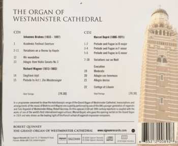2CD Johannes Brahms: The Organ Of Westminster Cathedral