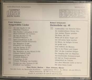 CD Robert Schumann: Dichterliebe Op. 48 / Ausgewählte Lieder