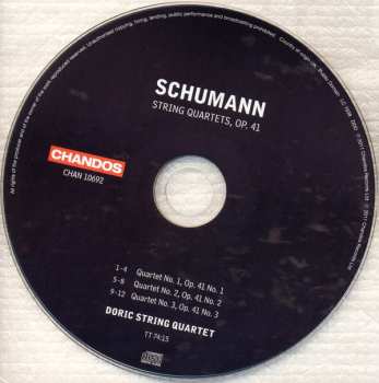 CD Robert Schumann: String Quartets, Op. 41