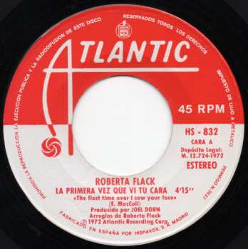 SP Roberta Flack: La Primera Vez Que Vi Tu Cara / Vientos Alisios