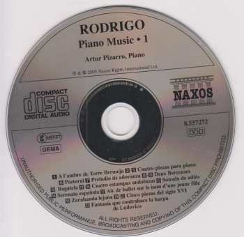 CD Joaquín Rodrigo: Piano Music - Four Andalusian Pictures, Five Pieces Of The Sixteenth Century