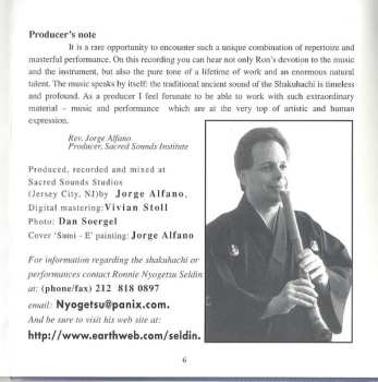 CD Ronnie Nyogetsu Seldin: Ichi On Buttsu (One Sound...Enlightenment) - Zen Meditation Music For Solo Shakuhachi