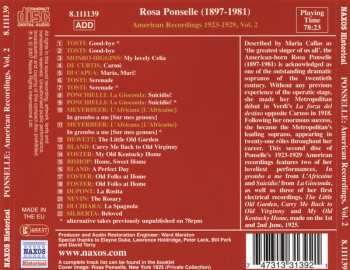 CD Rosa Ponselle: American Recordings 1923 - 1929, Volume 2