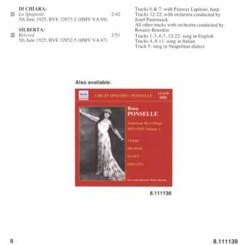 CD Rosa Ponselle: American Recordings 1923 - 1929, Volume 2