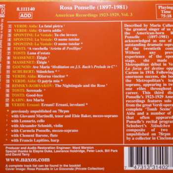 CD Rosa Ponselle: American Recordings 1923 - 1929, Volume 3