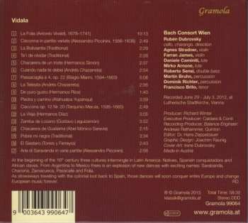 CD Rubén Dubrovsky: Vidala - Argentina And Roots Of European Baroque