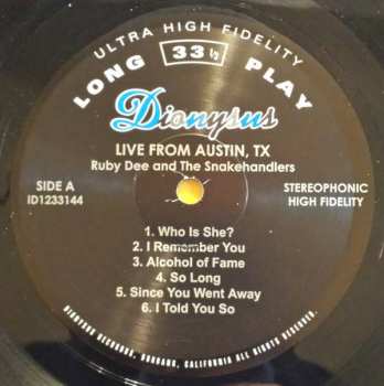 LP Ruby Dee And The Snakehandlers: Live From Austin Texas