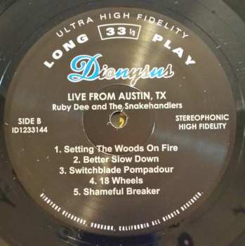 LP Ruby Dee And The Snakehandlers: Live From Austin Texas