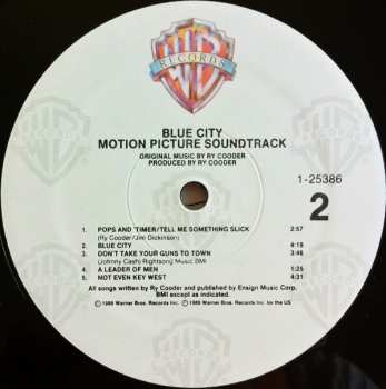 LP Ry Cooder: Blue City - Motion Picture Soundtrack