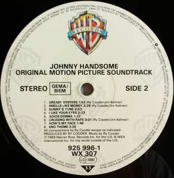 LP Ry Cooder: Johnny Handsome (Original Motion Picture Soundtrack)