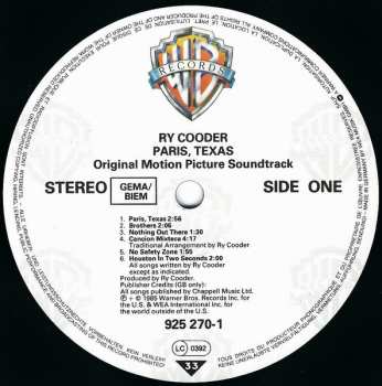 LP Ry Cooder: Paris, Texas (Original Motion Picture Soundtrack)