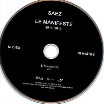 4CD Saez: Le Manifeste 2016 2019 Ni Dieu Ni Maître