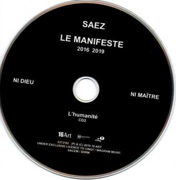 4CD Saez: Le Manifeste 2016 2019 Ni Dieu Ni Maître