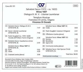 CD Salvatore Sacco: Missa 1607