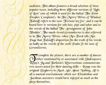 CD Sara Stowe: Songs For William Shakespeare