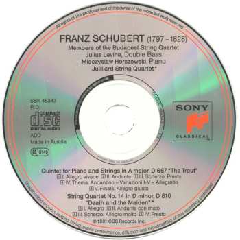 CD Franz Schubert: Forellen-Quintett / Der Tod Und Das Mädchen