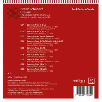 9CD/Coffret Franz Schubert: The Complete Piano Sonatas Played On Period Instruments