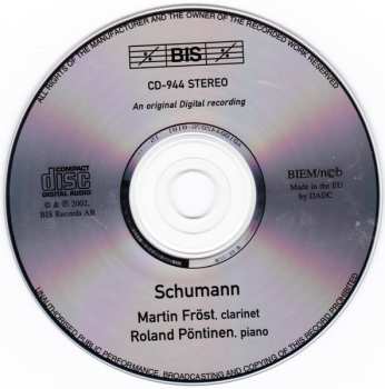 CD Robert Schumann: Music For Clarinet And Piano