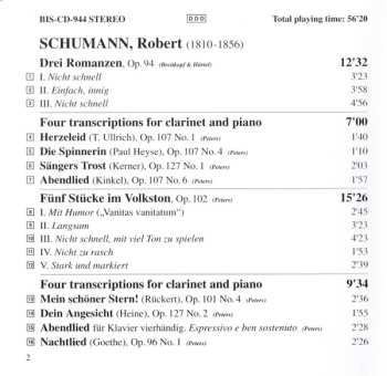 CD Robert Schumann: Music For Clarinet And Piano