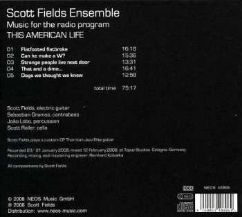 CD Scott Fields Ensemble: Music For The Radio Program This American Life