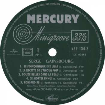 9LP/Coffret Serge Gainsbourg: Intégrale Des Enregistrements Studio, Volume 1 : 1958-1970  LTD